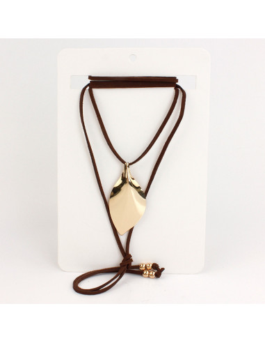 Collar de Gamuza Golden Leaf