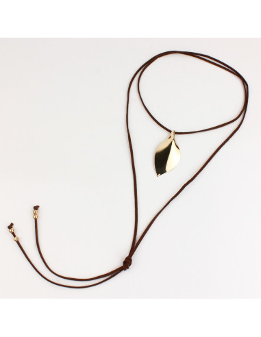 Collar de Gamuza Golden Leaf