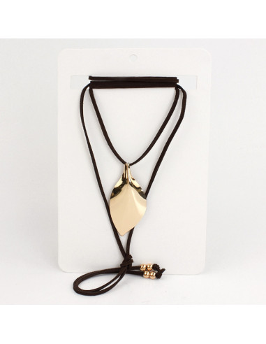 Collar de Gamuza Golden Leaf
