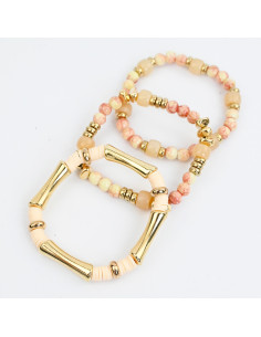 Set Pulseras Elásticas Golden Aura