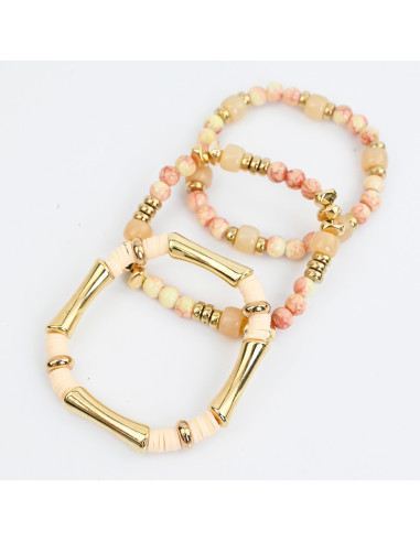 Set Pulseras Elásticas Golden Aura