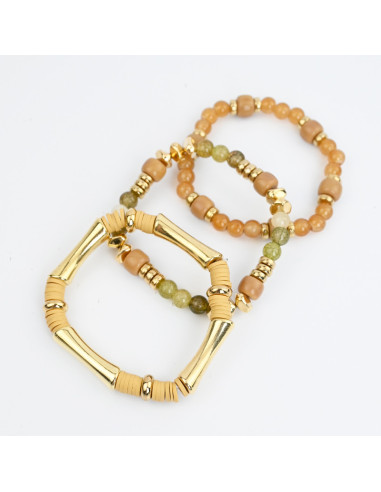 Set Pulseras Elásticas Golden Aura