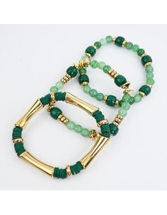 Set Pulseras Elásticas Golden Aura