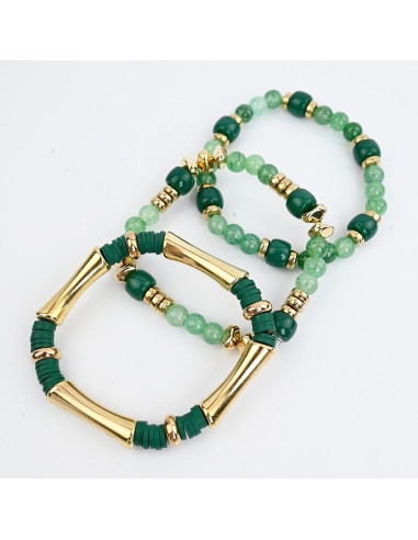 Set Pulseras Elásticas Golden Aura