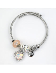 Pulsera Charms Heart Shiny Dand
