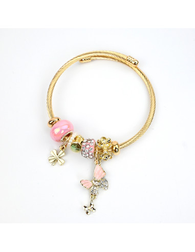 Pulsera Charms Butterfly Pink