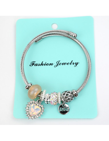 Pulsera Charms Heart Shiny Dand