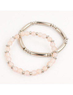 Set Pulseras Beads & Silver