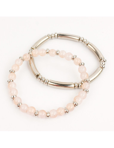 Set Pulseras Beads & Silver