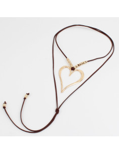 Collar de Gamuza Gold Heart Texture