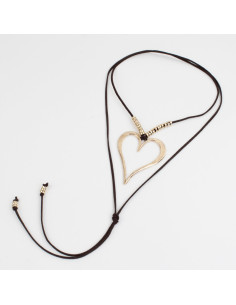Collar de Gamuza Gold Heart Texture
