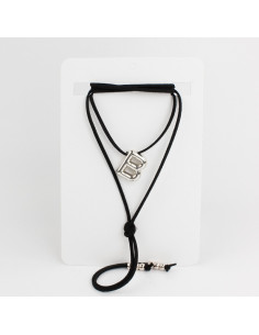 Collar de Gamuza Bubble Silver Letters "B"