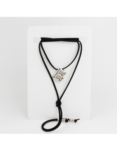 Collar de Gamuza Bubble Silver Letters "B"
