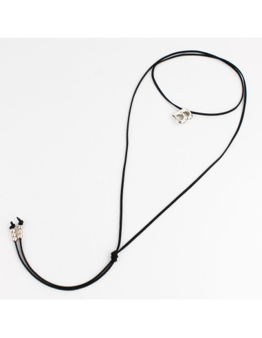 Collar de Gamuza Bubble Silver Letters "B"