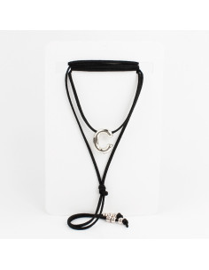 Collar de Gamuza Bubble Silver Letters "C"