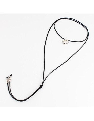 Collar de Gamuza Bubble Silver Letters "D"