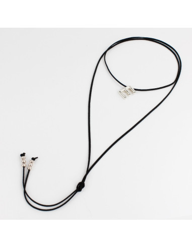 Collar de Gamuza Bubble Silver Letters "E"