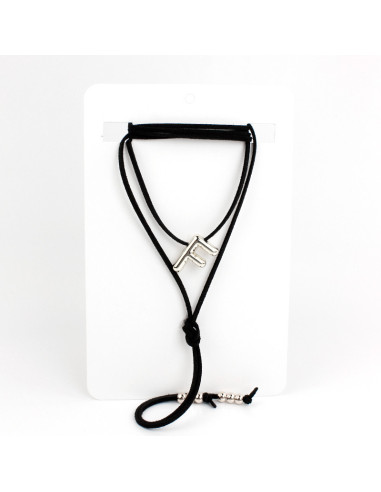 Collar de Gamuza Bubble Silver Letters "F"