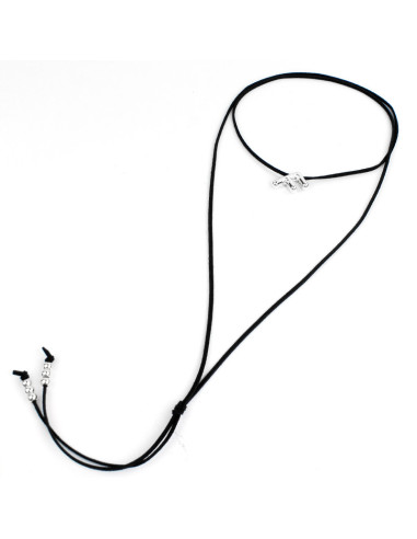 Collar de Gamuza Bubble Silver Letters "F"