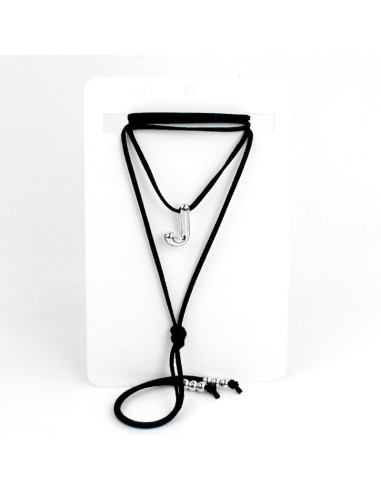 Collar de Gamuza Bubble Silver Letters "J"