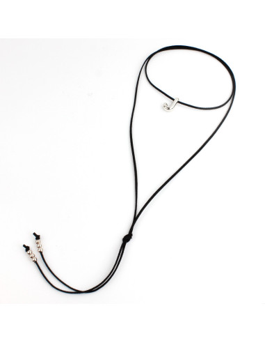 Collar de Gamuza Bubble Silver Letters "J"