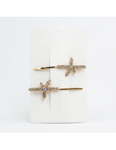 Hebilla Set x2 Strass Praia Gold