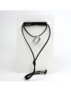Collar de Gamuza Bubble Silver Letters "D"