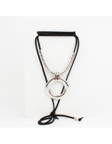 Collar de Gamuza Silver Pieces
