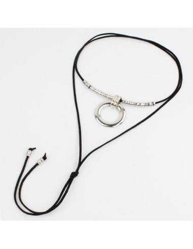 Collar de Gamuza Silver Pieces
