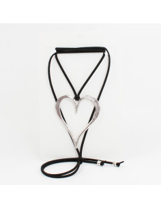 Collar de Gamuza Silver Heart
