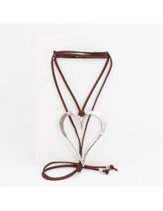 Collar de Gamuza Silver Heart