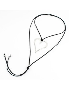 Collar de Gamuza Silver Heart