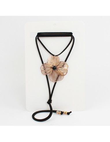 Collar de Gamuza Gold Flower Soleil
