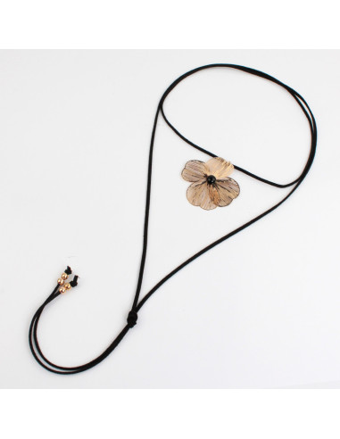 Collar de Gamuza Gold Flower Soleil
