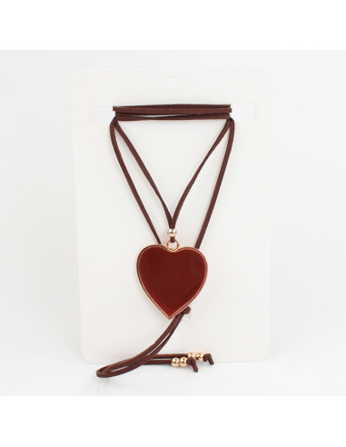 Collar de Gamuza Colored Big Heart