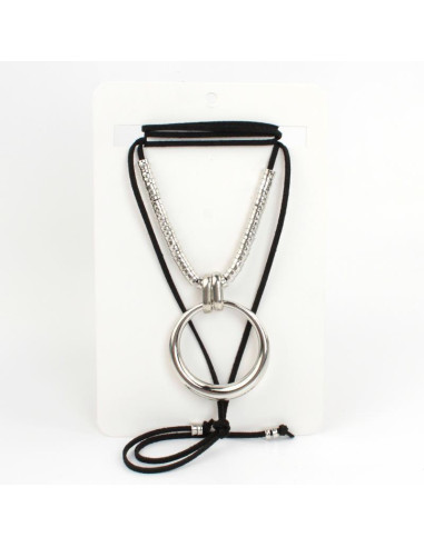 Collar de Gamuza Silver Circle