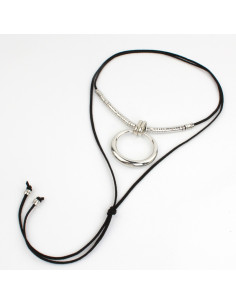 Collar de Gamuza Silver Circle