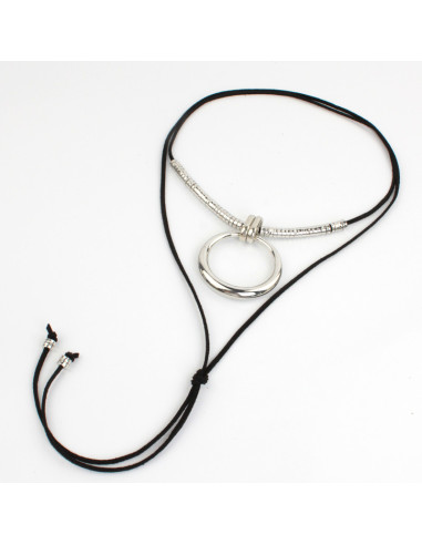Collar de Gamuza Silver Circle