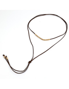 Collar Corbatero Gold Beads
