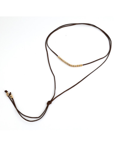 Collar Corbatero Gold Beads