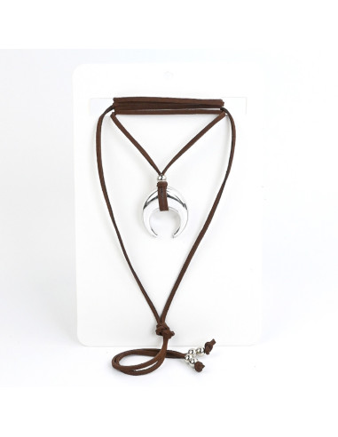 Collar de Gamuza Silver Horn