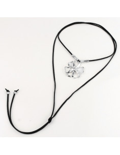 Collar de Gamuza Silver Flower