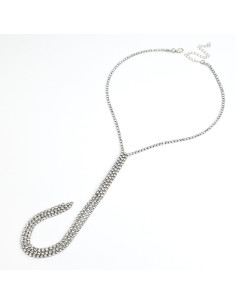 Collar de Strass Glam Silver Tie