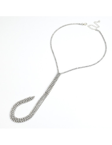 Collar de Strass Glam Silver Tie