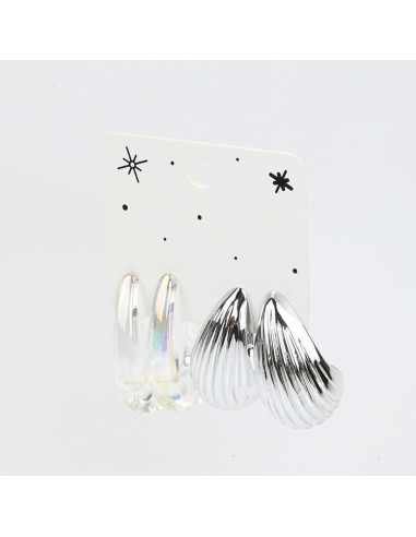 Set x2 Aros Distincts Drops Silver