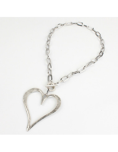 Collar de Cadena Hammered Heart
