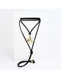 Collar de Gamuza Destello Dorado