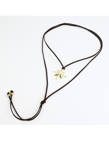 Collar de Gamuza Destello Dorado