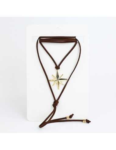 Collar de Gamuza Destello Dorado