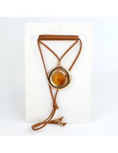 Collar de Gamuza Caramel Medal